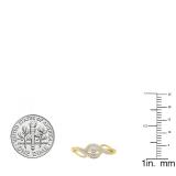 0.15 Carat (ctw) 10K Yellow Gold Round Lab Grown White Diamond Ladies Engagement Promise Ring