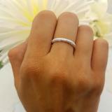 0.25 Carat (ctw) 10K White Gold Round Lab Grown Diamond Ladies Wedding Stackable Band 1/4 CT