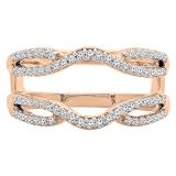 0.35 Carat (ctw) Round Lab Grown Diamond Ladies Wedding Enhanc er Guard Ring 1/3 CT 10K Rose Gold