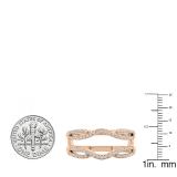 0.35 Carat (ctw) Round Lab Grown Diamond Ladies Wedding Enhanc er Guard Ring 1/3 CT 10K Rose Gold
