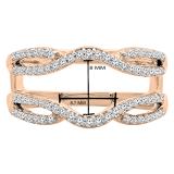 0.35 Carat (ctw) Round Lab Grown Diamond Ladies Wedding Enhanc er Guard Ring 1/3 CT 10K Rose Gold