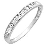 0.30 Carat (ctw) 14K White Gold Round Lab Grown Diamond Ladies Stackable Wedding Band 1/3 CT