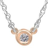 0.33 Carat (ctw) Round Lab Grown Diamond Ladies Solitaire Pendant 1/3 CT 10K Rose Gold