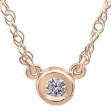 0.33 Carat (ctw) Round Lab Grown Diamond Ladies Solitaire Pendant 1/3 CT 10K Rose Gold