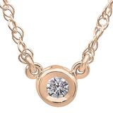 0.37 Carat (ctw) Round Lab Grown Diamond Ladies Solitaire Pendant 18K Rose Gold