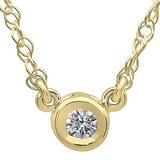 0.37 Carat (ctw) Round Lab Grown Diamond Ladies Solitaire Pendant 18K Yellow Gold