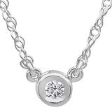 0.20 Carat (ctw) Round Lab Grown Diamond Ladies Solitaire Pendant 10K White Gold