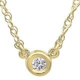 0.20 Carat (ctw) Round Lab Grown Diamond Ladies Solitaire Pendant 14K Yellow Gold