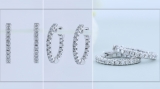 0.50 Carat (ctw) 10K White Gold Round Lab Grown White Diamond Ladies Hoop Earrings 1/2 CT