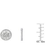 1.30 Carat (ctw) 10K White Gold Round Lab Grown White Diamond Ladies Hoop Earrings