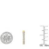 1.30 Carat (ctw) 14K Yellow Gold Round Lab Grown White Diamond Ladies Hoop Earrings