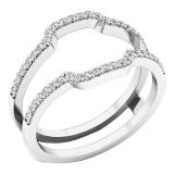 0.25 Cttw Round Lab Grown White Diamond Wedding Guard Band for Women in 14K White Gold