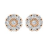 0.25 Carat (cttw) Round Lab Grown White Diamond Ladies Stud Earrings 1/4 CT 10K Rose Gold
