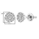 0.25 Carat (cttw) Round Lab Grown White Diamond Ladies Stud Earrings 1/4 CT 10K White Gold