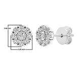 0.25 Carat (cttw) Round Lab Grown White Diamond Ladies Stud Earrings 1/4 CT 14K White Gold