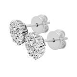 0.25 Carat (cttw) Round Lab Grown White Diamond Ladies Stud Earrings 1/4 CT 14K White Gold