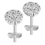 0.25 Carat (cttw) Round Lab Grown White Diamond Ladies Stud Earrings 1/4 CT 14K White Gold