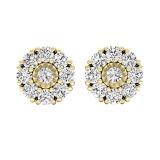 0.25 Carat (cttw) Round Lab Grown White Diamond Ladies Stud Earrings 1/4 CT 14K Yellow Gold