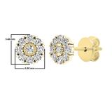 0.25 Carat (cttw) Round Lab Grown White Diamond Ladies Stud Earrings 1/4 CT 14K Yellow Gold