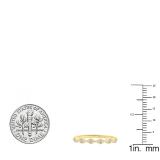 0.08 Carat (cttw) Round Lab Grown White Diamond Ladies Wedding Stackable Band Ring 10K Yellow Gold