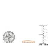 0.08 Carat (cttw) Round Lab Grown White Diamond Ladies Wedding Stackable Band Ring 14K Rose Gold
