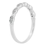 0.10 Carat (cttw) Round Lab Grown White Diamond Ladies Wedding Stackable Band 10K White Gold