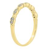 0.10 Carat (cttw) Round Lab Grown White Diamond Ladies Wedding Stackable Band 10K Yellow Gold