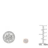 0.15 Carat (cttw) Round Lab Grown White Diamond Ladies Cluster Style Stud Earrings 10K Rose Gold