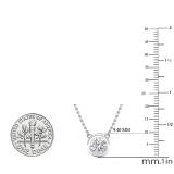 1.00 Carat (cttw) Round Lab Grown Diamond Ladies Solitaire Pendant 1 CT 10K White Gold