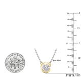 1.00 Carat (cttw) Round Lab Grown Diamond Ladies Solitaire Pendant 1 CT 10K Yellow Gold