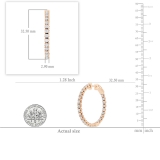 2.13 Carat (cttw) 10K Rose Gold Round Lab Grown White Diamond Ladies Hoop Earrings