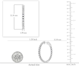 2.13 Carat (cttw) 18K White Gold Round Lab Grown White Diamond Ladies Hoop Earrings