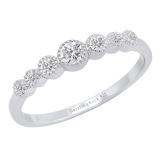 0.30 Carat (cttw) Round Lab Grown White Diamond 7 Stone Bridal Wedding Ring 1/3 CT Sterling Silver