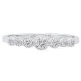 0.30 Carat (cttw) Round Lab Grown White Diamond 7 Stone Bridal Wedding Ring 1/3 CT Sterling Silver