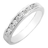0.35 Carat (cttw) Round Lab Grown White Diamond Ladies Wedding Band 1/3 CT 10K White Gold