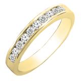 0.35 Carat (cttw) Round Lab Grown White Diamond Ladies Wedding Band 1/3 CT 10K Yellow Gold