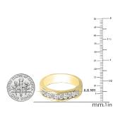 0.35 Carat (cttw) Round Lab Grown White Diamond Ladies Wedding Band 1/3 CT 10K Yellow Gold