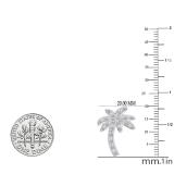 0.30 Carat (cttw) Round Diamond Palm Tree Stud Earrings 1/3 CT Sterling Silver