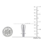 1.05 Carat (cttw) Round Lab Grown White Diamond Ladies J Shape Hoop Earrings 1 CT 10K White Gold