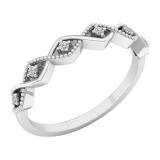 0.05 Carat (cttw) Round Lab Grown Diamond Ladies Twisted Wedding Stackable Band 10K White Gold