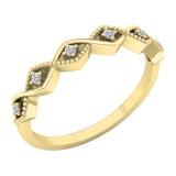0.05 Carat (cttw) Round Lab Grown Diamond Ladies Twisted Wedding Stackable Band 10K Yellow Gold