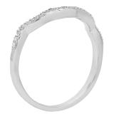 0.15 Carat (cttw) Round Lab Grown Diamond Ladies Wedding Guard Stackable Band 10K White Gold