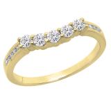 0.35 Carat (cttw) Round Lab Grown Diamond Ladies 5 Stone Wedding Guard Ring 1/3 CT 14K Yellow Gold