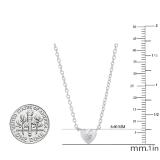 0.05 Carat (cttw) Round Lab Grown White Diamond Ladies Solitaire Heart Pendant (Silver Chain Included) 10K White Gold