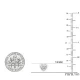 0.80 Carat (cttw) Round Lab Grown White Diamond Ladies Solitaire Heart Shaped Stud Earrings 14K White Gold