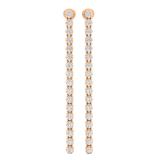 0.80 Carat (cttw) Round Lab Grown White Diamond Ladies Linear Bar Drop Earrings 10K Rose Gold