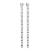 0.80 Carat (cttw) Round Lab Grown White Diamond Ladies Linear Bar Drop Earrings 10K White Gold