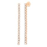 0.80 Carat (cttw) Round Lab Grown White Diamond Ladies Linear Bar Drop Earrings 18K Rose Gold