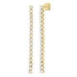 0.80 Carat (cttw) Round Lab Grown White Diamond Ladies Linear Bar Drop Earrings 18K Yellow Gold