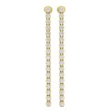 0.80 Carat (cttw) Round Lab Grown White Diamond Ladies Linear Bar Drop Earrings 18K Yellow Gold
